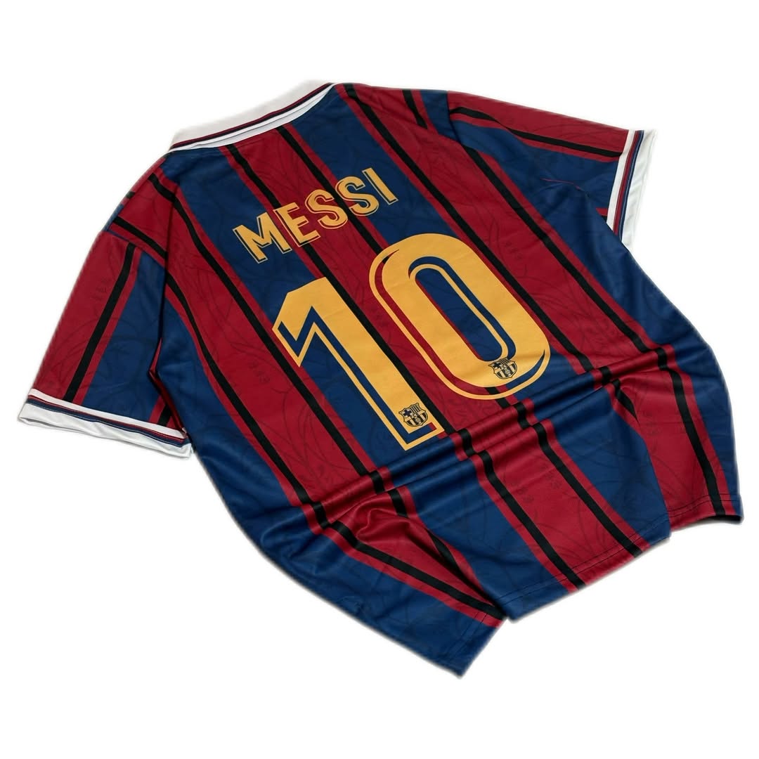 Lionel Messi Barcelona 125 Years Anniversary Jersey | top Embroidered Collared Kit