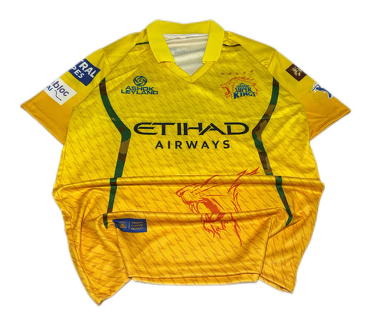MS Dhoni CSK 2026 Collared Jersey | top Sublimation | M & L
